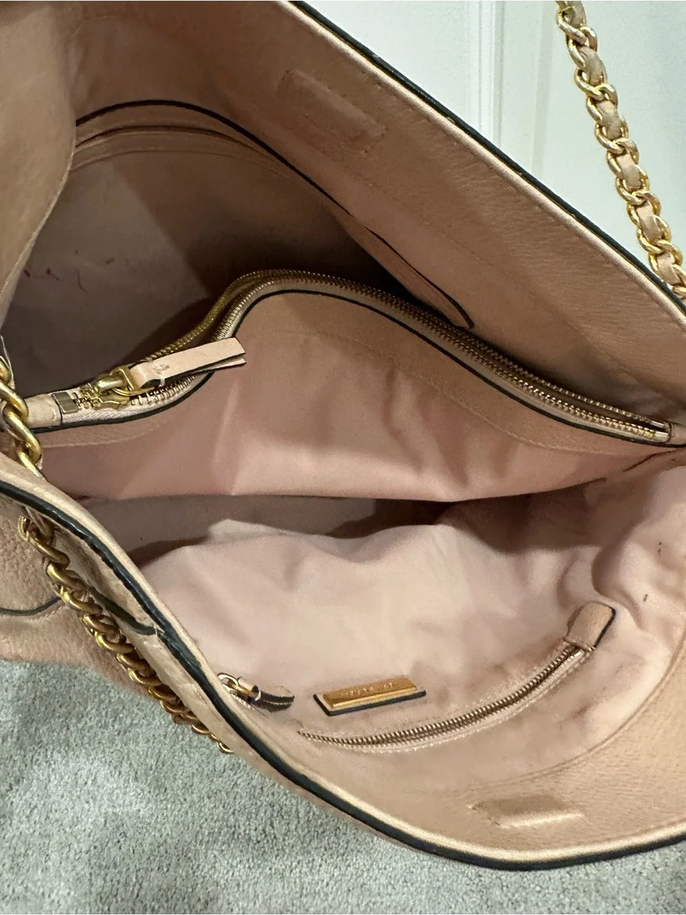 Tory Burch Dusty Pink Leather Chain-Handle Shoulder Bag
